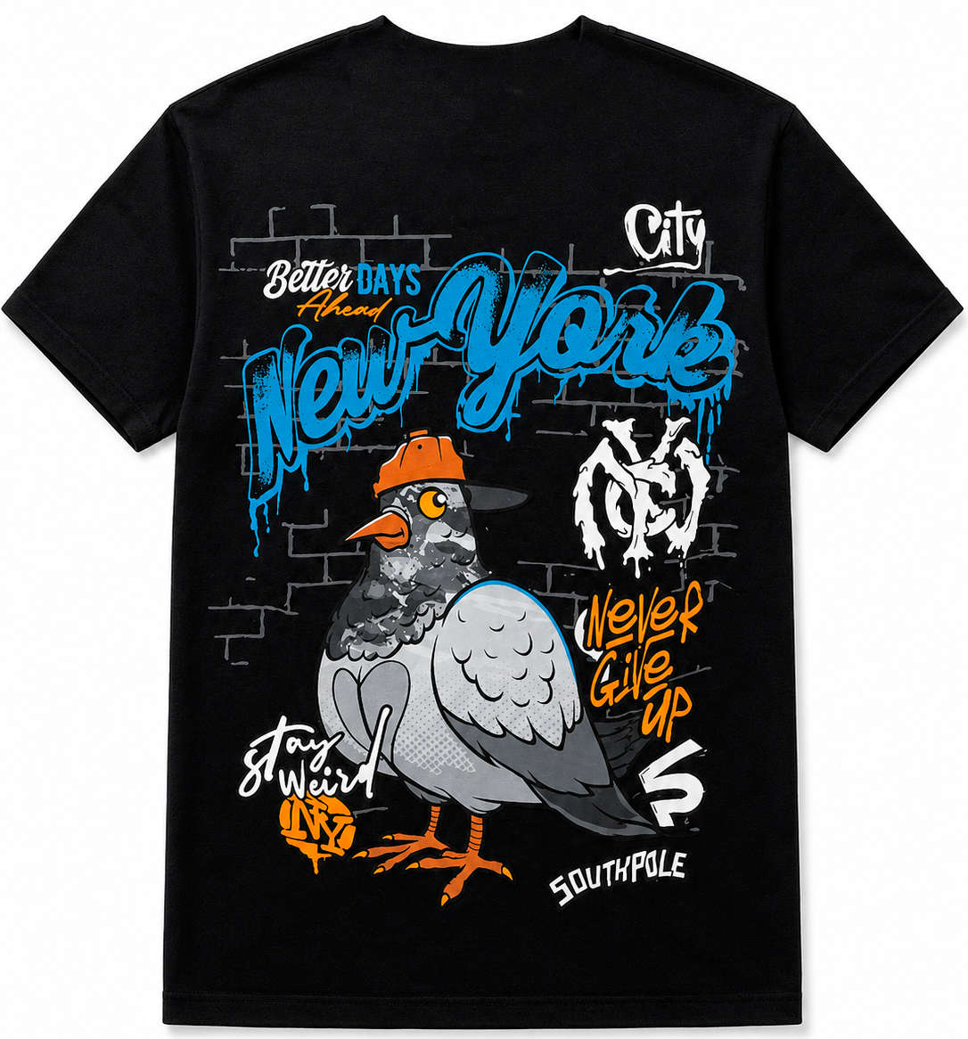 SOUTH POLE PREMIUM GRAPHIC T-SHIRT BLACK - SM450161
