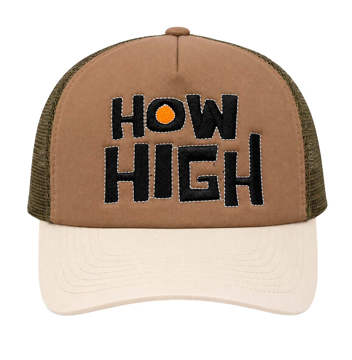 REASON HOW HIGH SNAPBACK TRUCKER HAT KHAKI - HHW-13