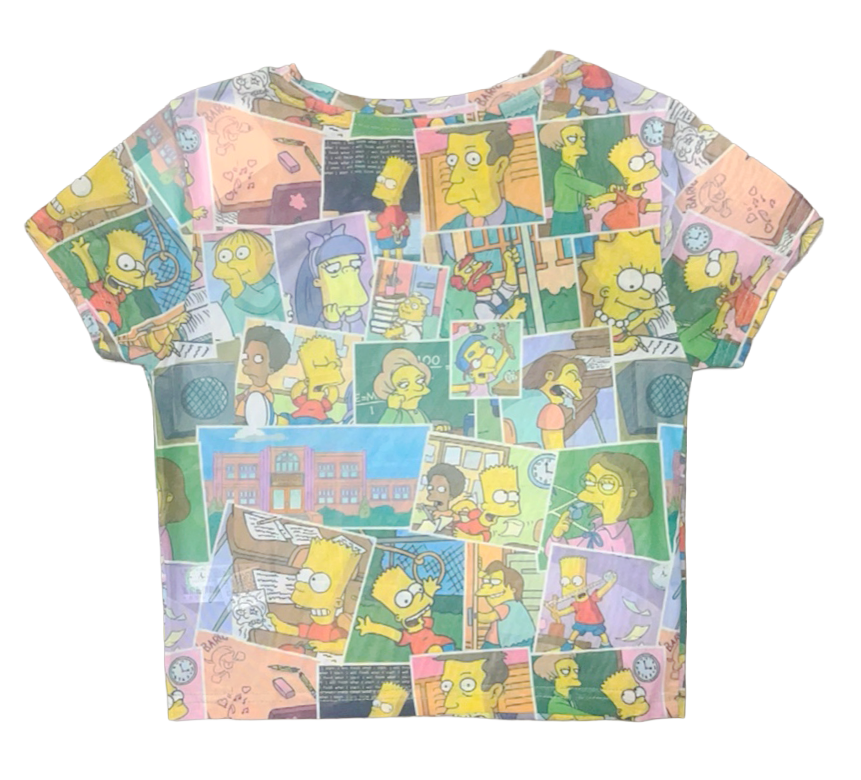 JUNIOR GIRLS SIMPSONS CROP T-SHIRT WHITE MULTI - 21059234