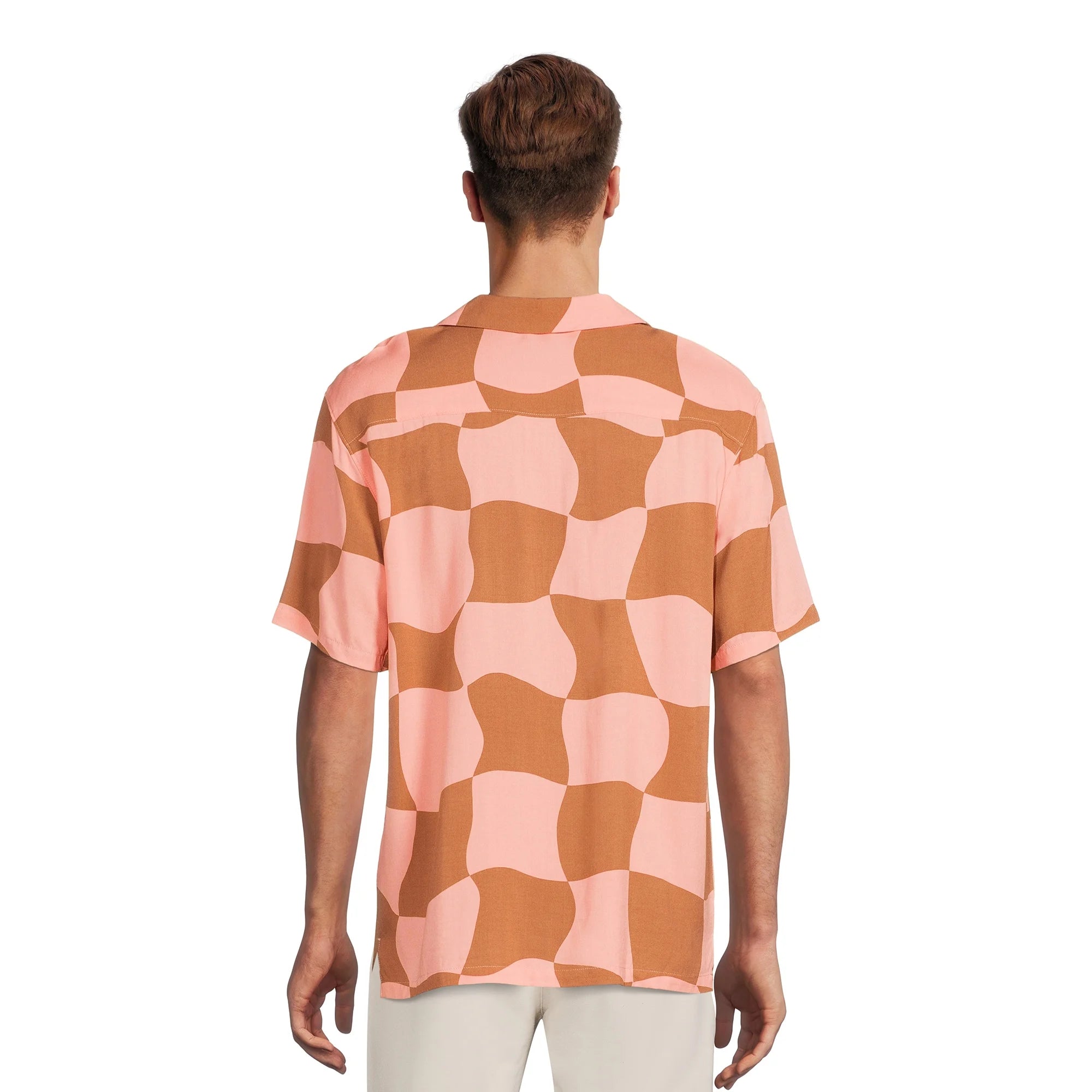 NO BOUNDARIES S/S BUTTON DOWN SALMON/BLK - NB14100095928B