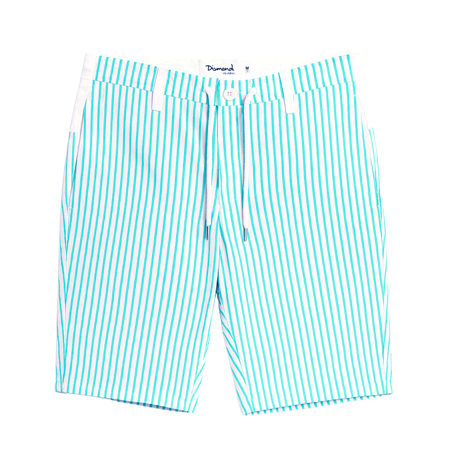 DIAMOND SUPPLY CO TWILL SHORTS WHT/D.BLUE - A20DMBC007