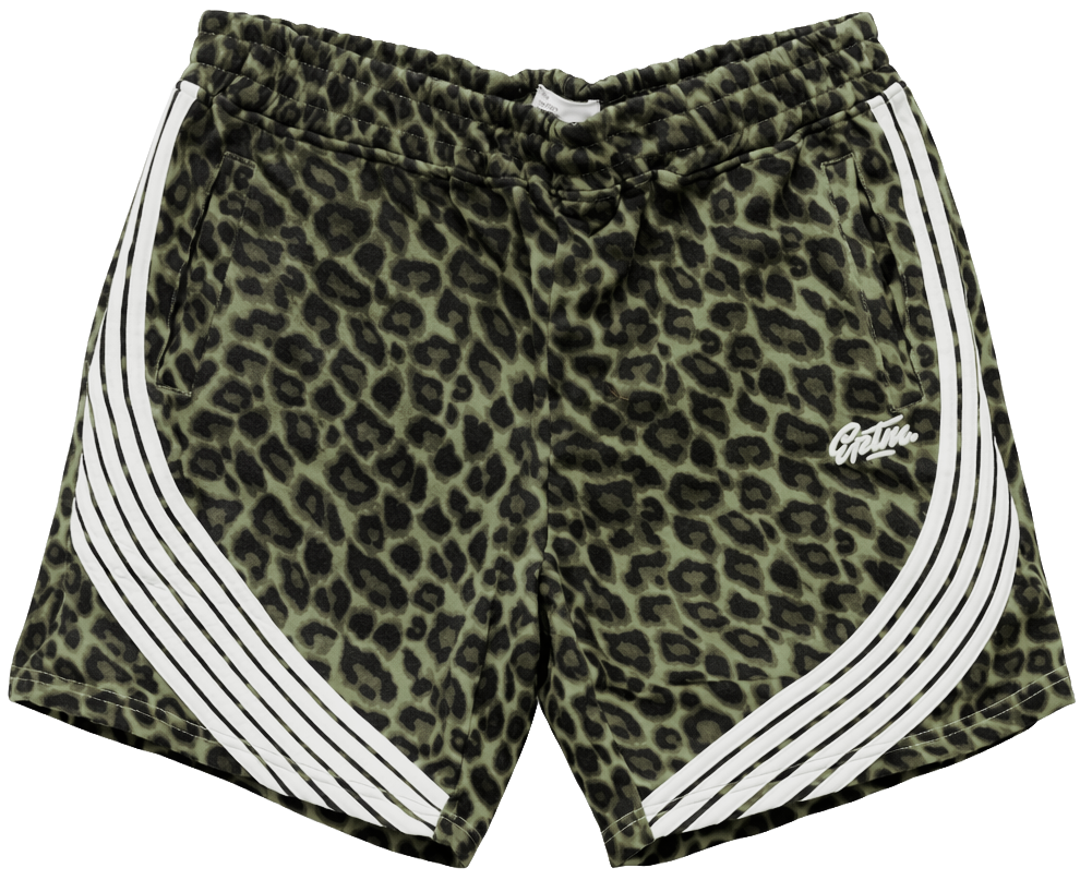 EPTM LEOPARD SWEAT SHORTS OLIVE - EP12141