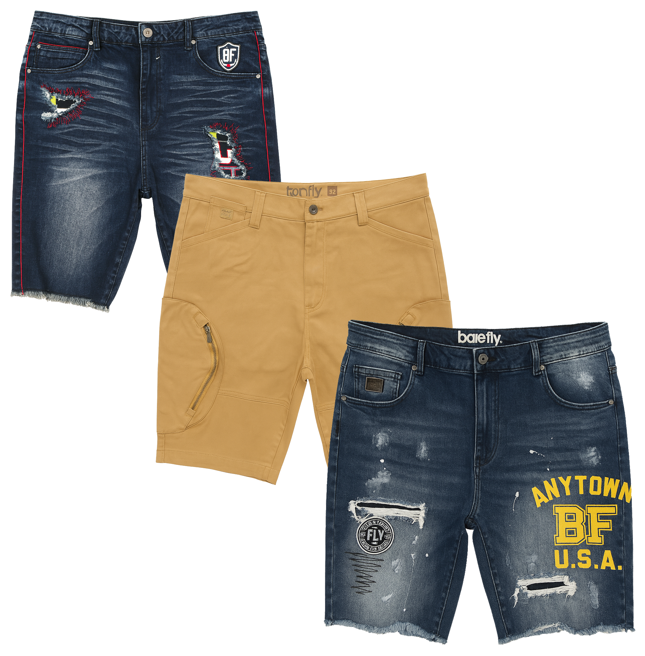 BORN FLY ASSORTED DENIM SHORTS ASST - BFDSHTA