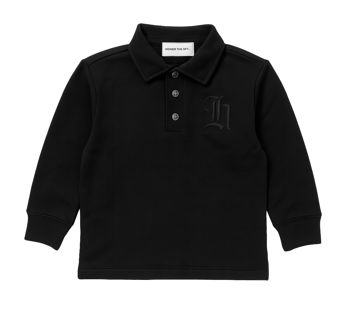 YOUTH HONOR THE GIFT L/S POLO SHIRT BLACK - KHTG230344