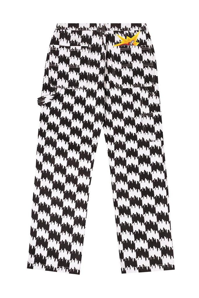 THE HUNDREDS TOWNSTOOTH DENIM PANTS WHITE - L22F104017