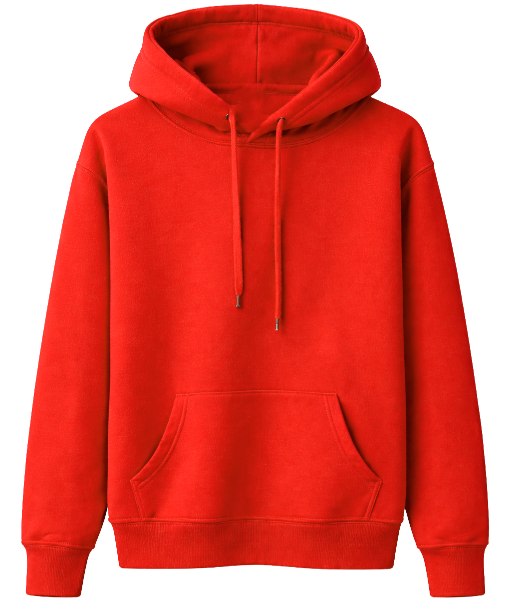 BIO BLANK FLEECE HOODIE RED - BLANKS