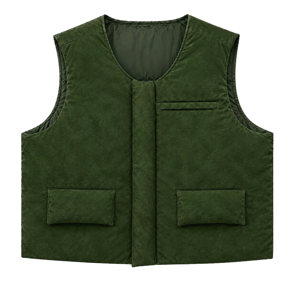 EPTM PUFF BOMBER CROP VEST HUNTER GREEN - EP11165