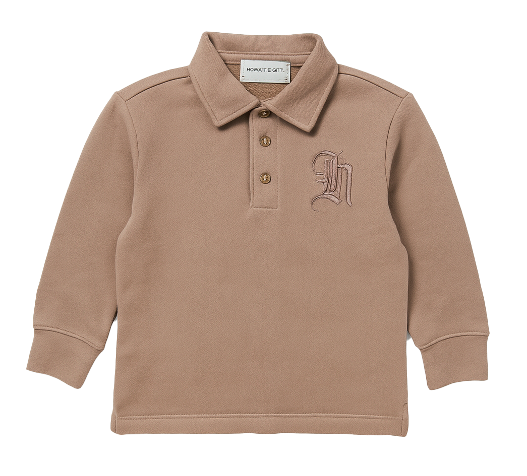 YOUTH HONOR THE GIFT L/S POLO SHIRT LT. BROWN - KHTG230344