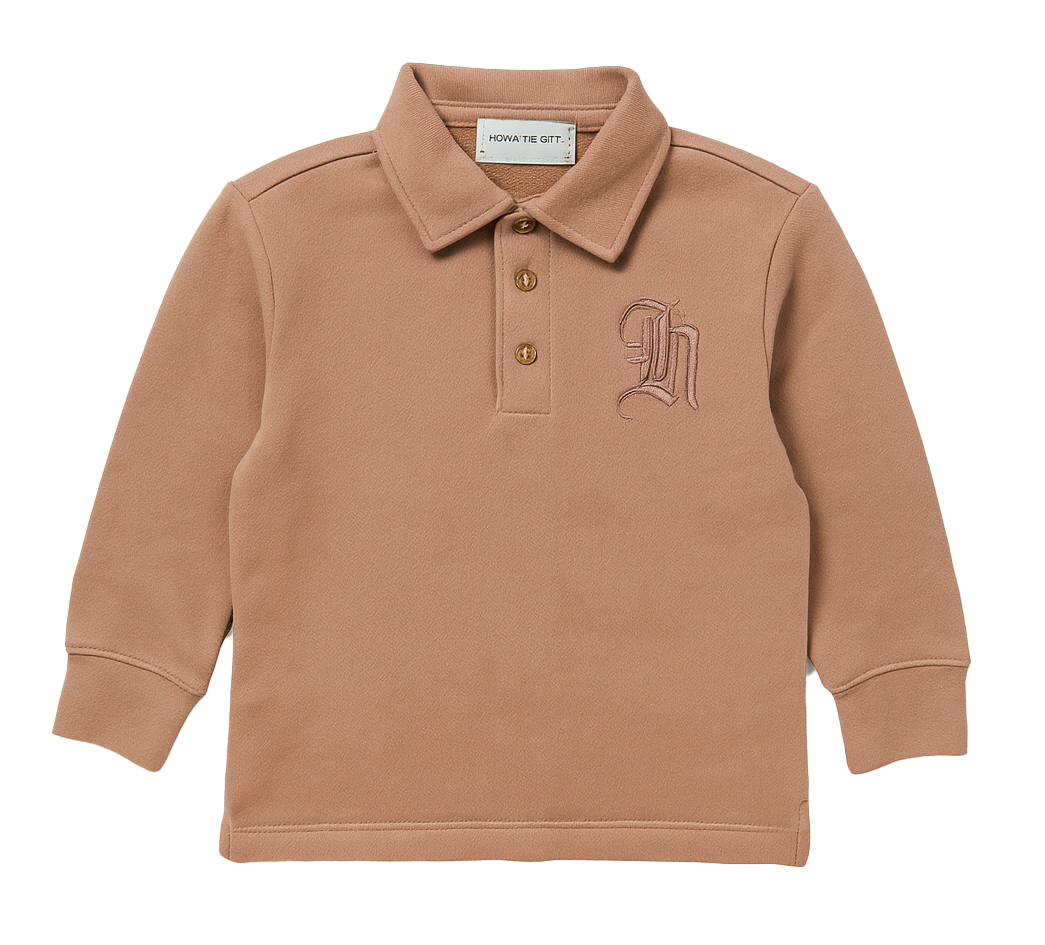 YOUTH HONOR THE GIFT L/S POLO SHIRT BROWN - KHTG230344