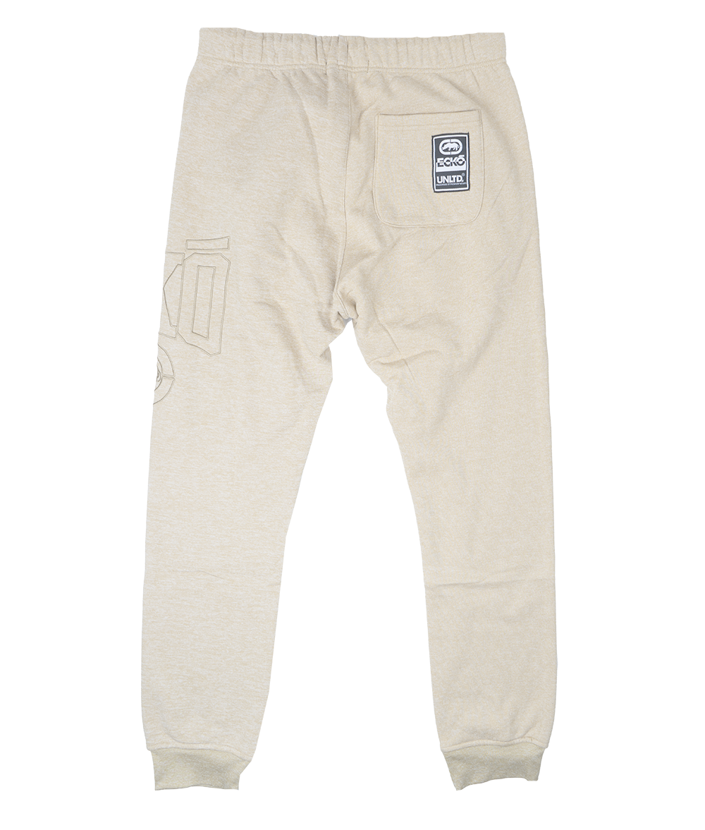 ECKO UNLTD FLEECE JOGGER PANTS OATMEAL - EO32G970