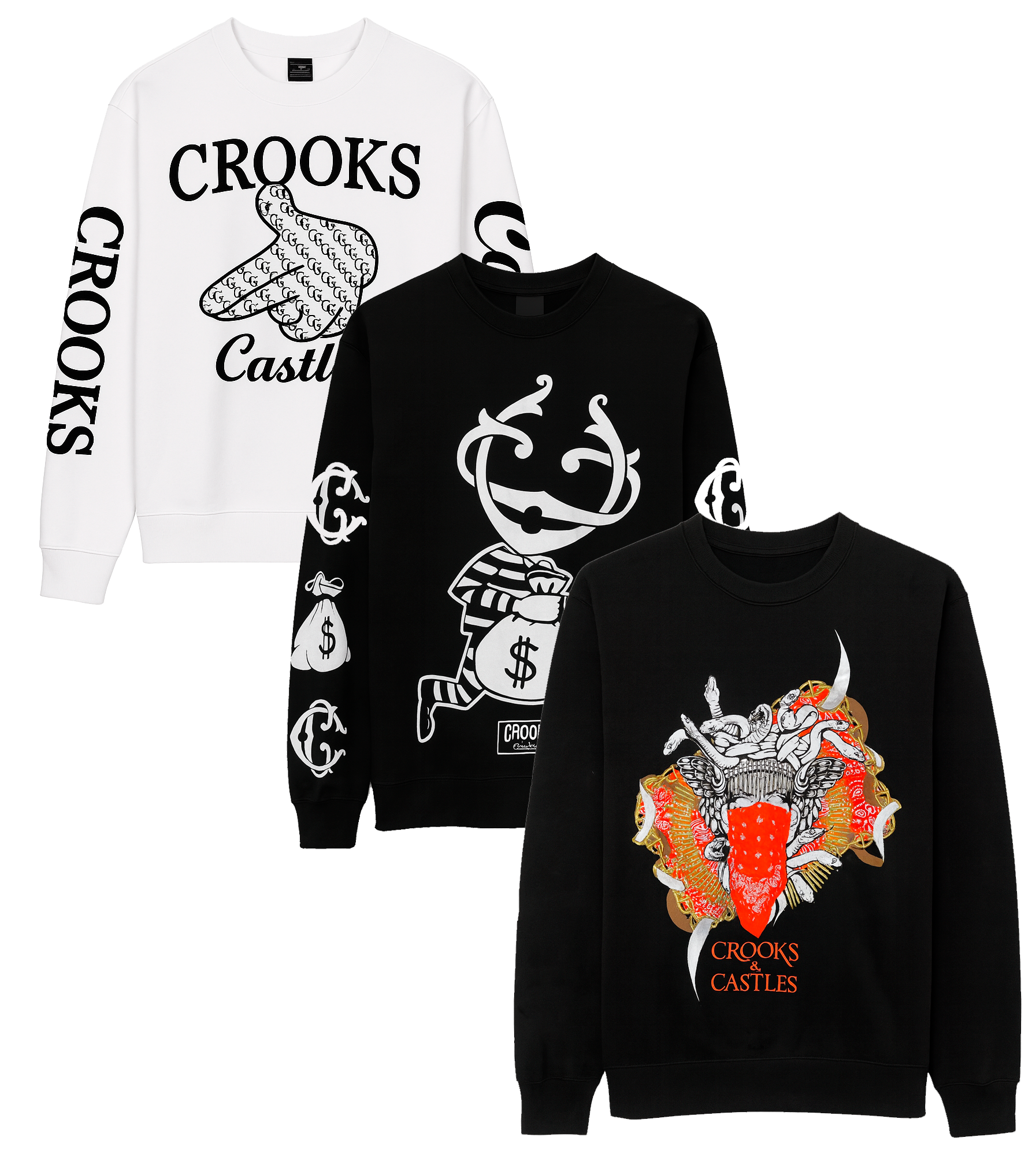 CROOKS & CASTLES ASSORTED CREWNECKS ASST - CCCRWAST