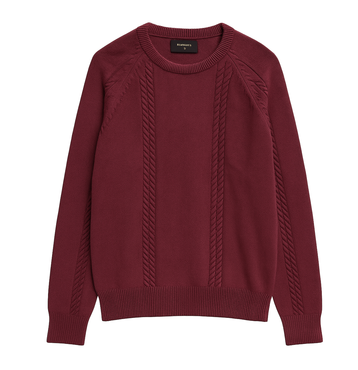 RICHIE LE KNITTED CREWNECK SWEATER BURGUNDY - RLC22-024