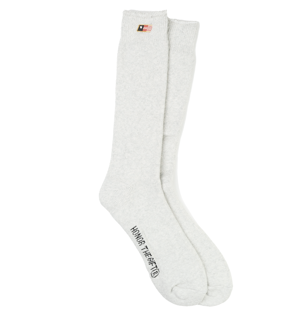 HONOR THE GIFT RIBBED CREW SOCKS STONE - HTG210481