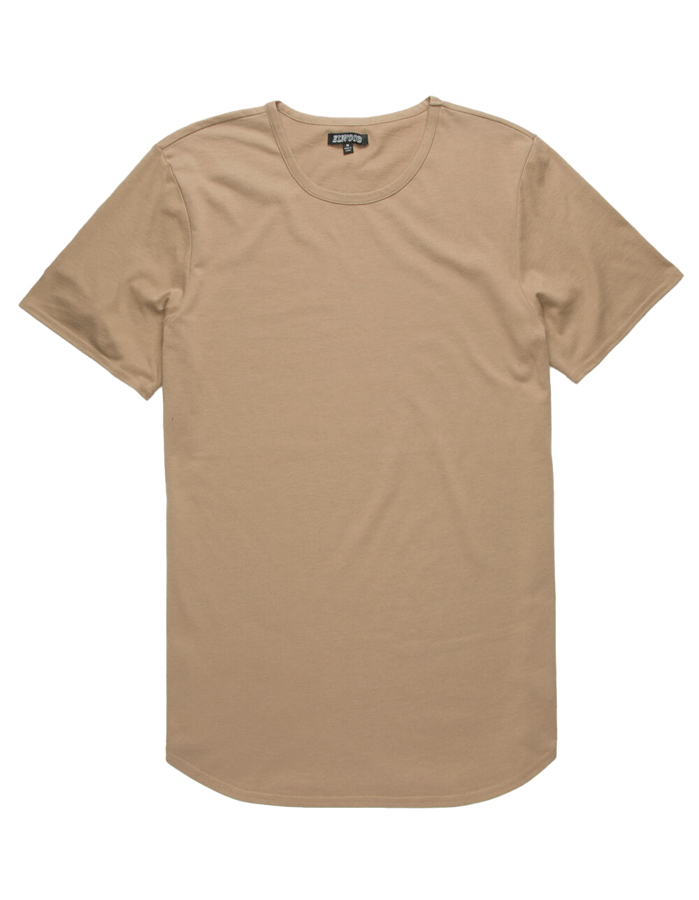 ELWOOD S/S CURVED HEM T-SHIRT TAN - EMT027380