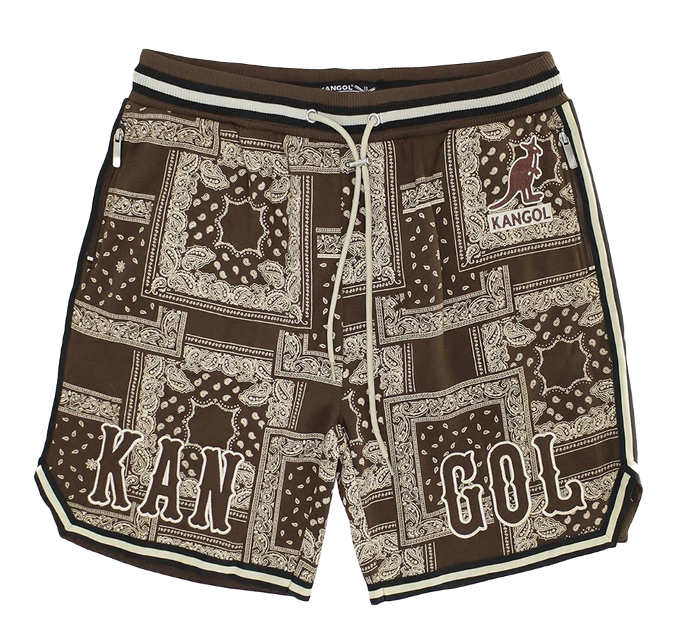 KANGOL PAISLEY FLEECE SHORTS DARK CHOCOLATE - K92147S