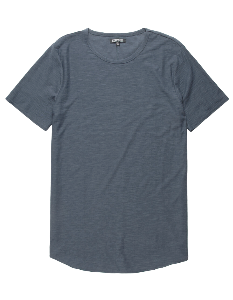 ELWOOD S/S CURVED HEM T-SHIRT SLATE - EMT023883