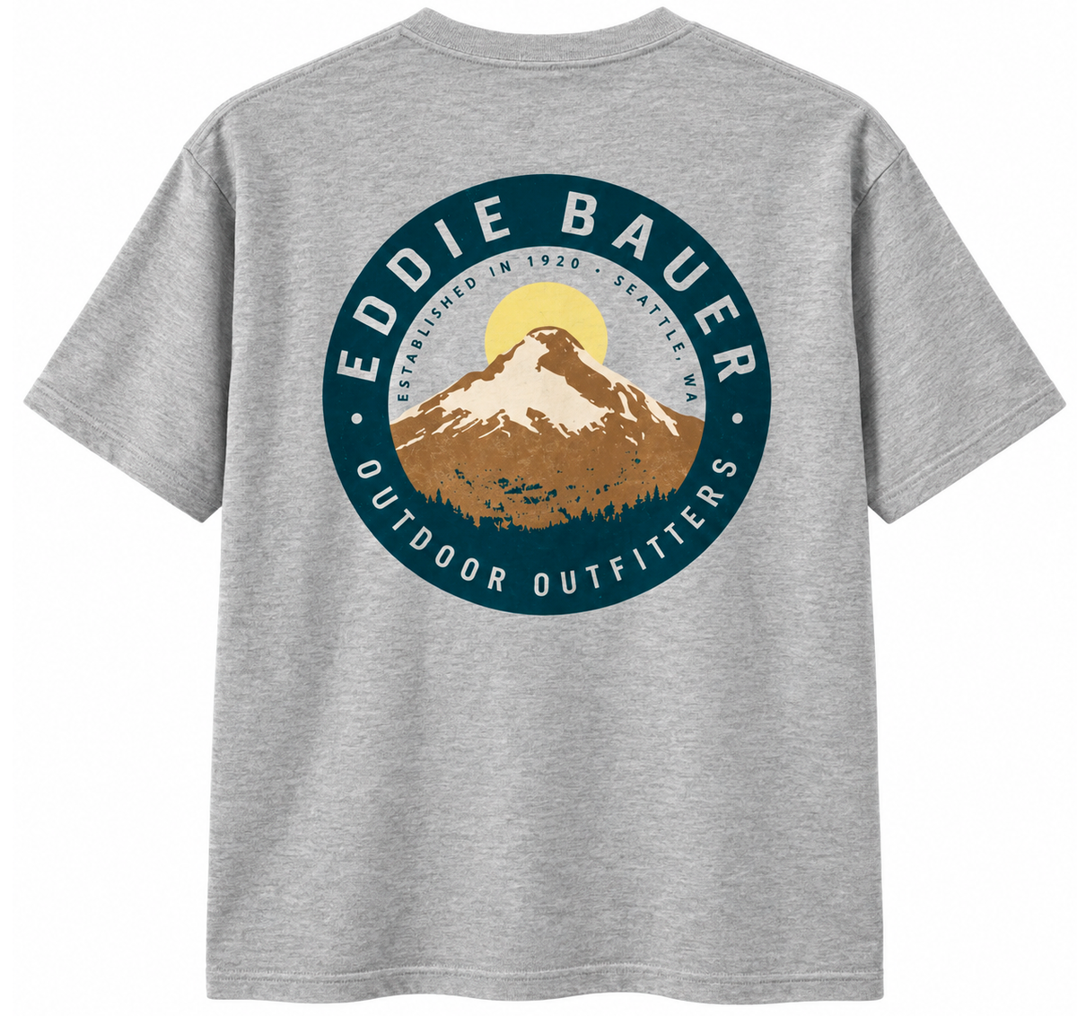 EDDIE BAUER GRAPHIC T-SHIRT GREY - MOUNTAIN LOGO