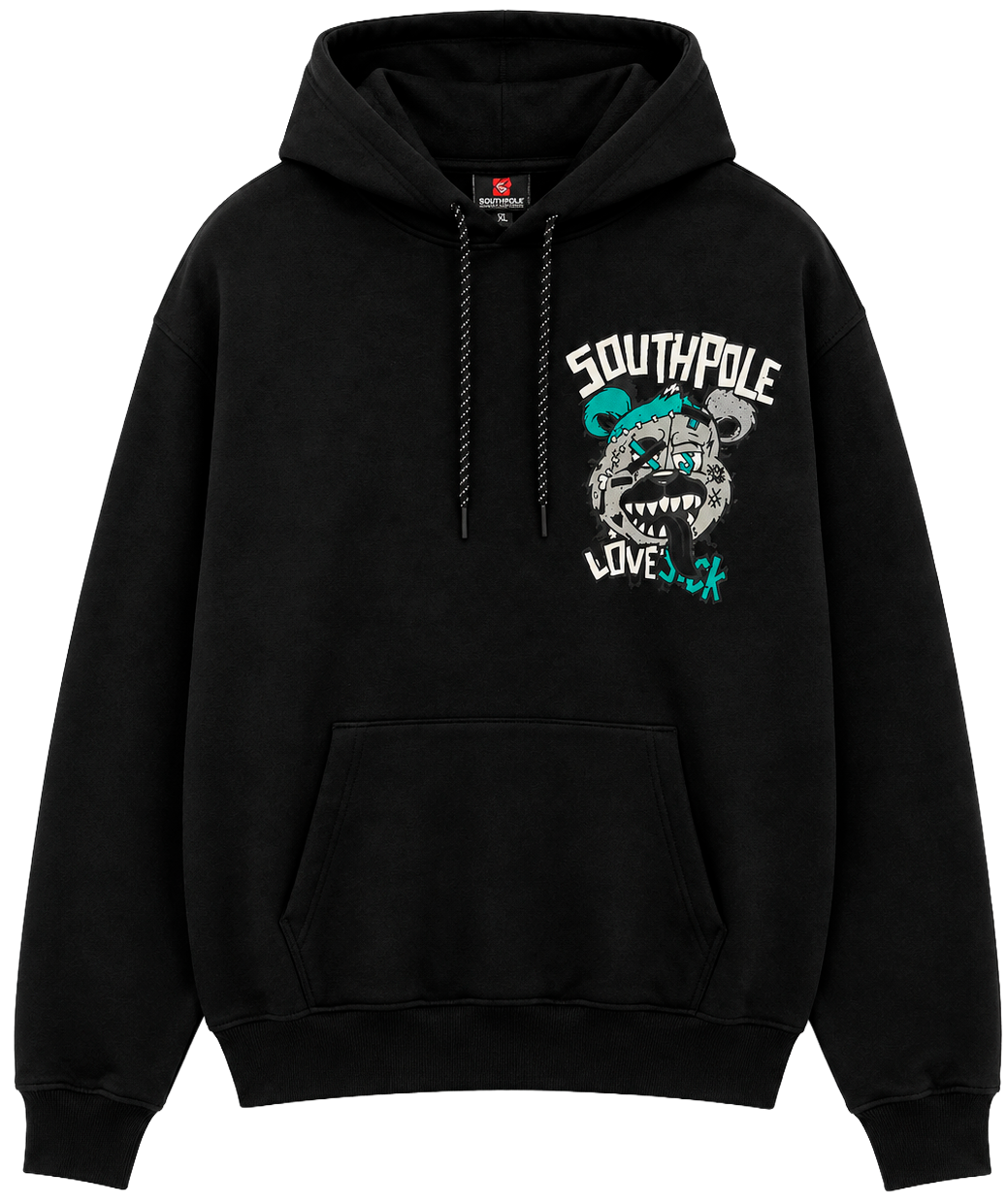 SOUTH POLE GRAPHIC HOODIE BLACK - SM451622
