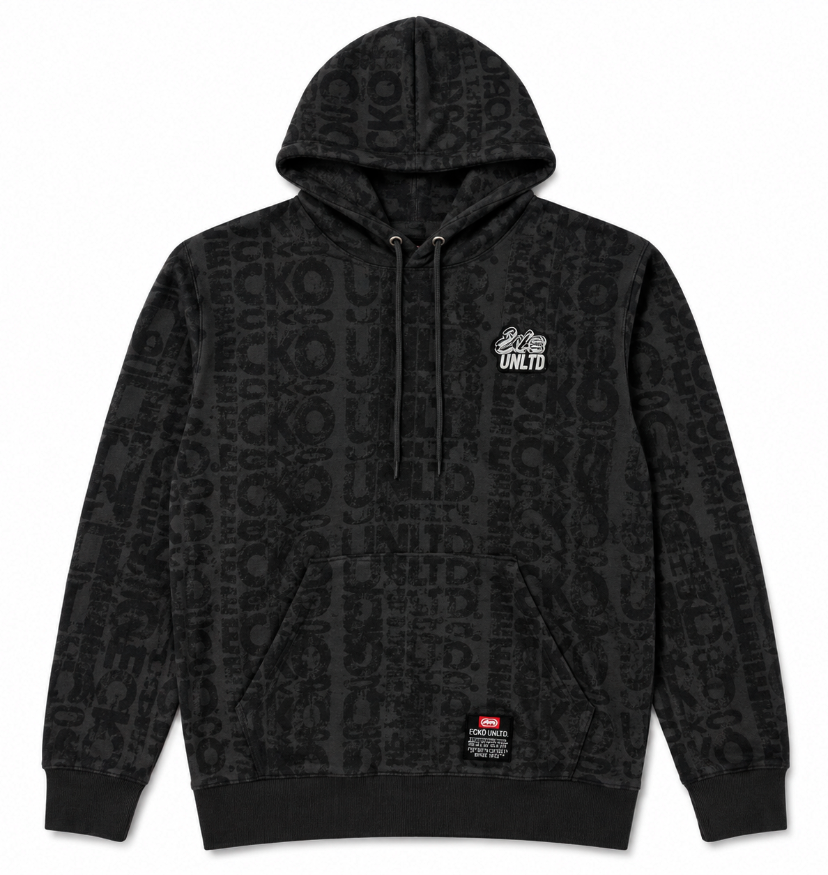 ECKO UNLTD PREMIUM FELT HOODIE BLACK - EO15H1471