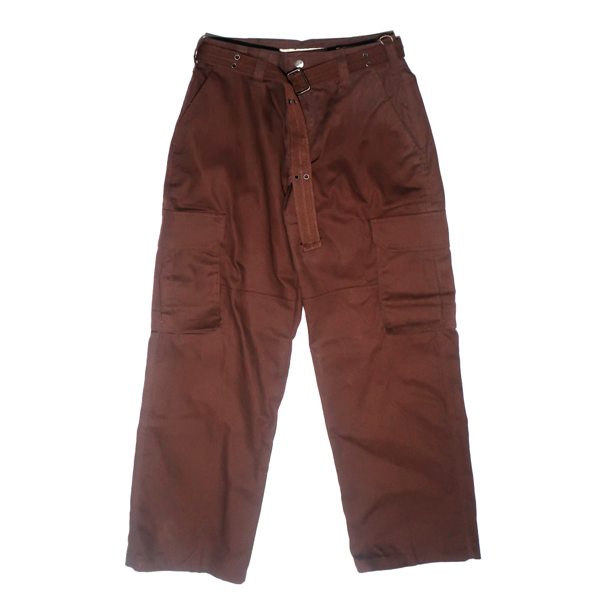 CARGO TWILL PANTS WITH BELT- BROWN