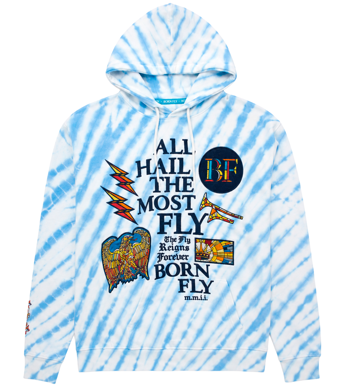 BORN FLY GRAPHIC HOODIE WHITE - 2108H4204