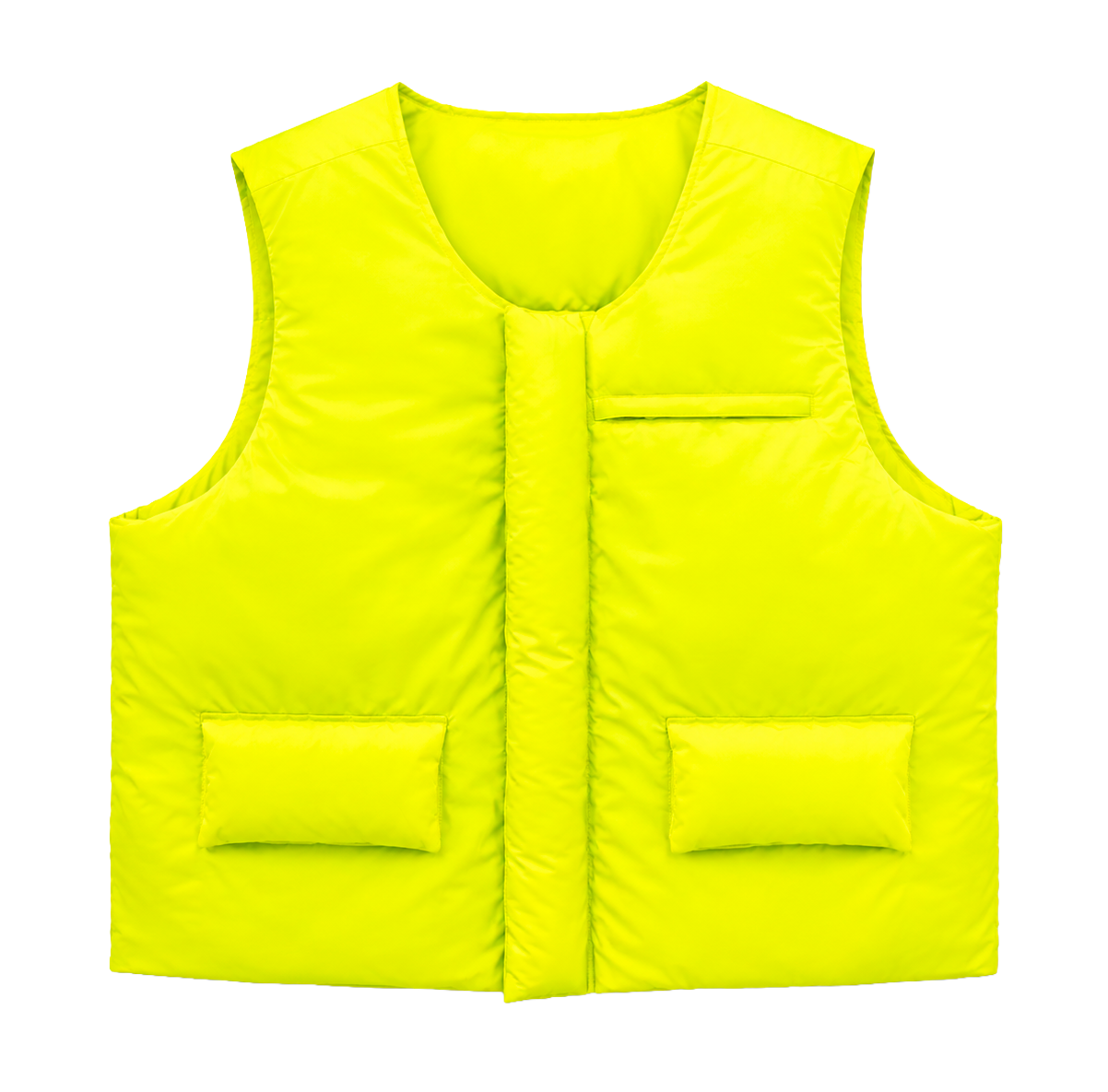 EPTM PUFF BOMBER CROP VEST LIME - EP10767