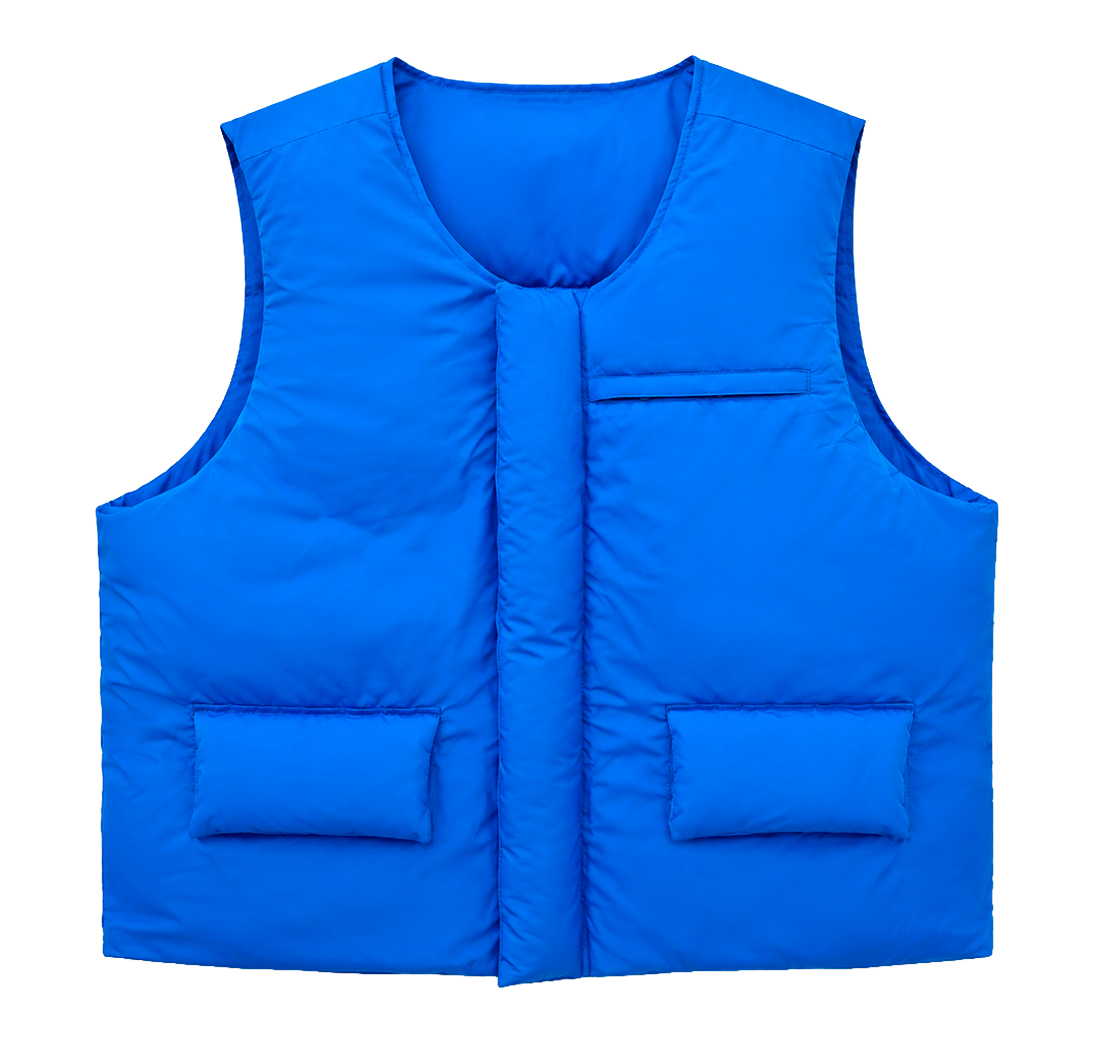 EPTM PUFF BOMBER CROP VEST ROYAL - EP10762