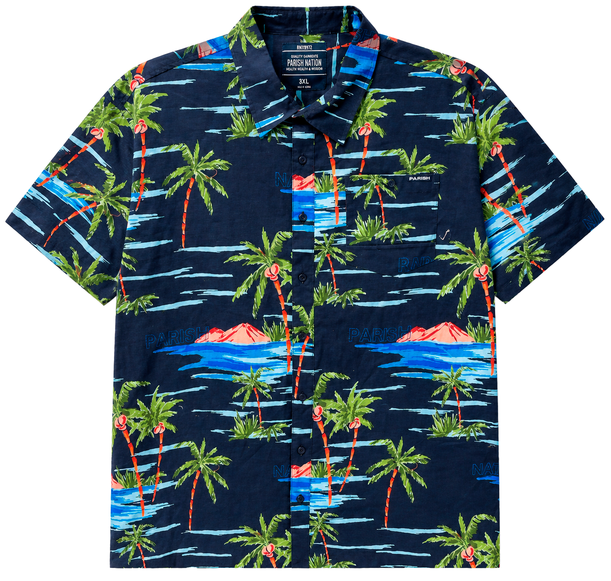PARISH NATION S/S BUTTON-DOWN NAVY - N07W2603