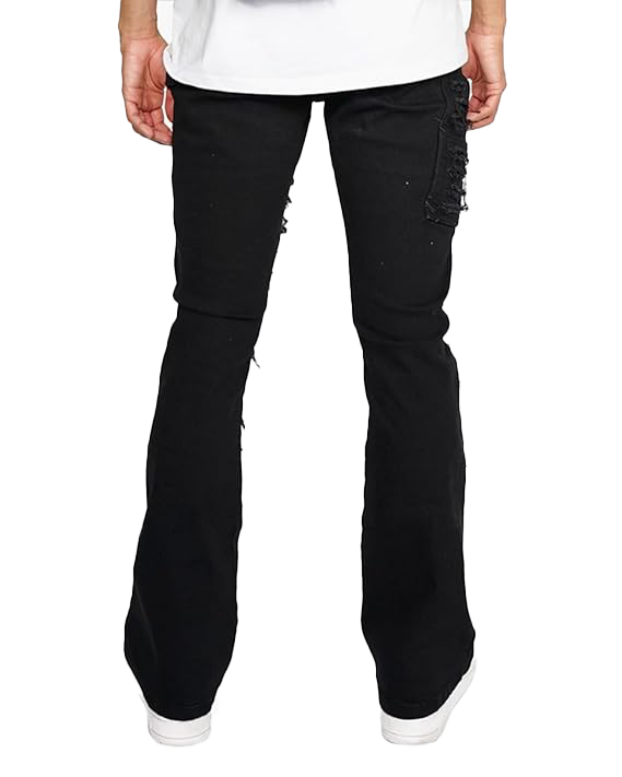 EPTM DISTRESSED STACKED JEANS BLACK - EPTM033