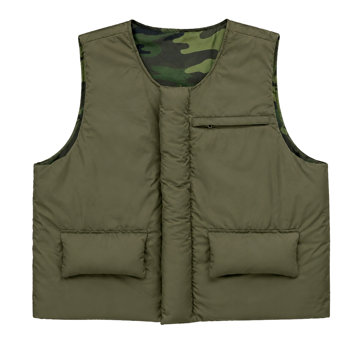 EPTM PUFF BOMBER CROP VEST OLIVE / CAMO - EP10768