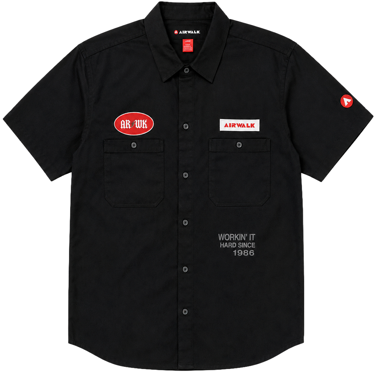 AIRWALK S/S BUTTON-DOWN SHIRT BLACK - AWM0009USW