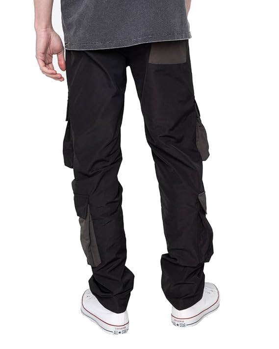 EPTM STACKED CARGO PANTS BLACK - EPTM043