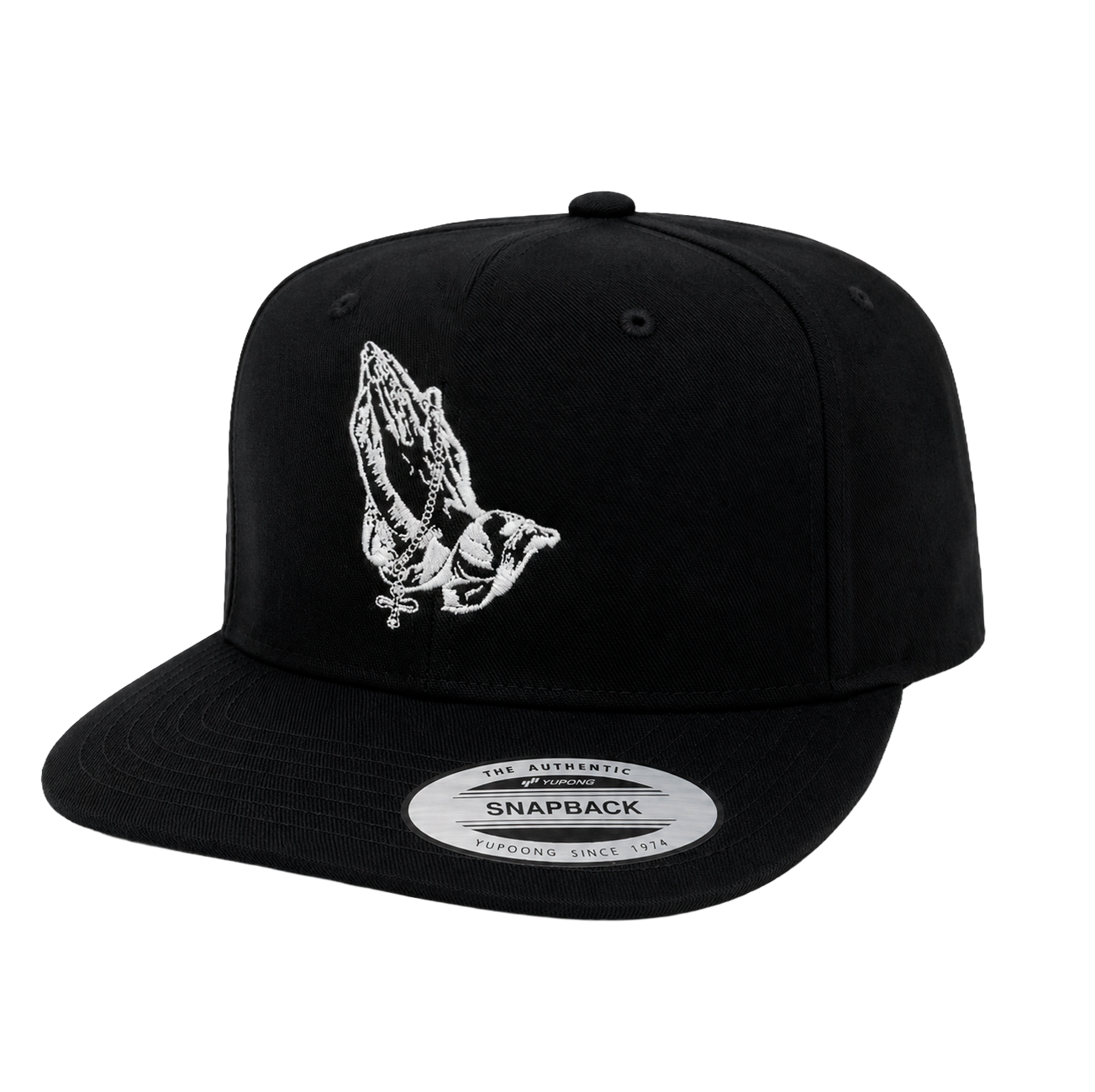 LA FAMILIA PRAYING HANDS SNAPBACK HAT BLACK - PRAYER HANDS
