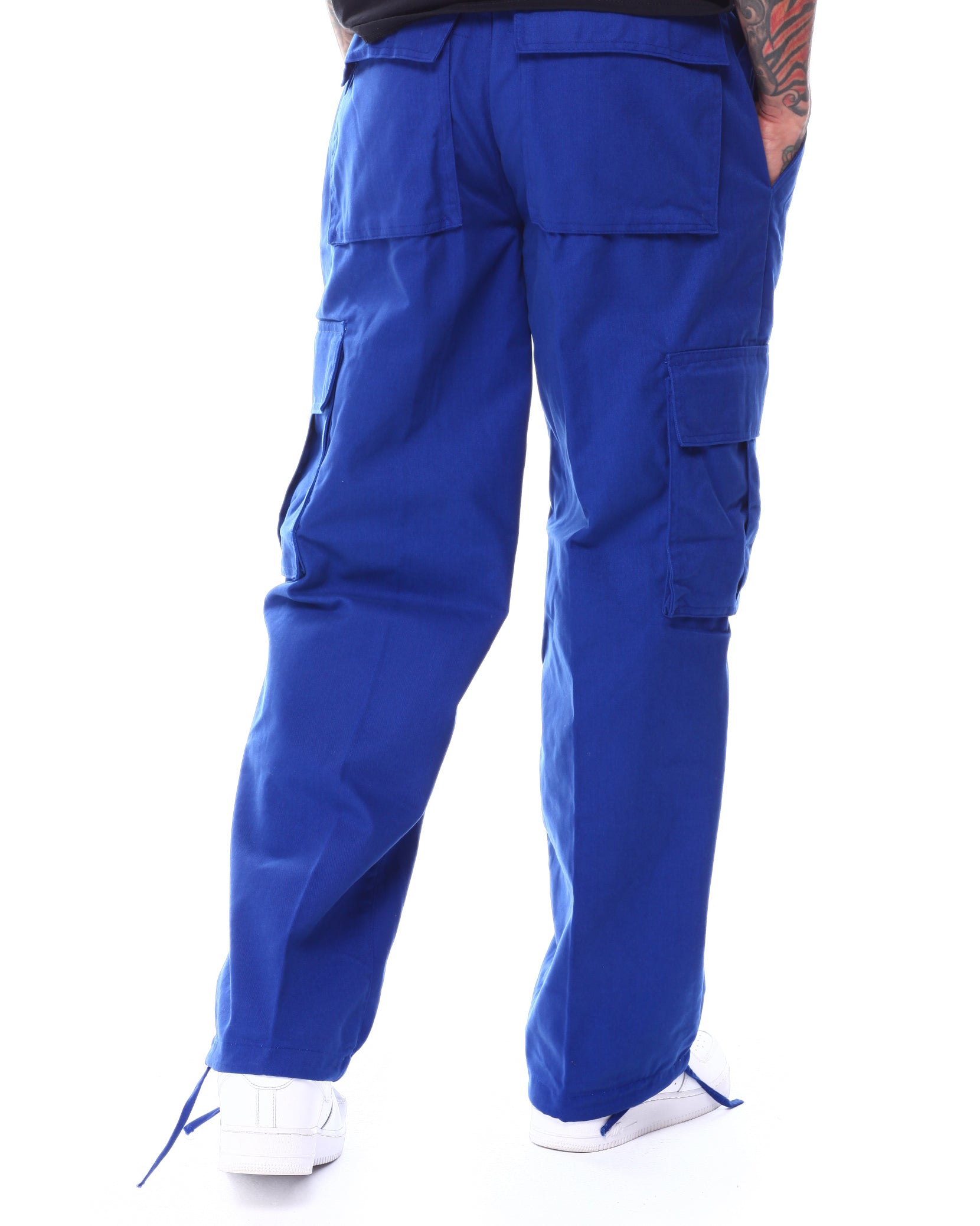 CARGO TWILL PANTS WITH BELT - ROYAL
