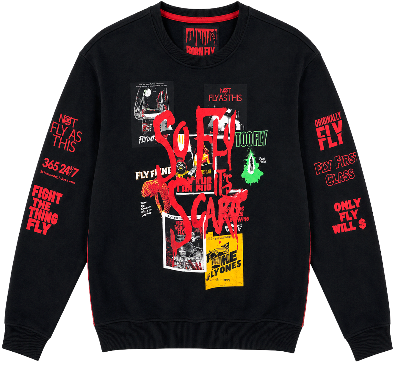 BORN FLY GRAPHIC CREWNECK BLACK - 2109C4192