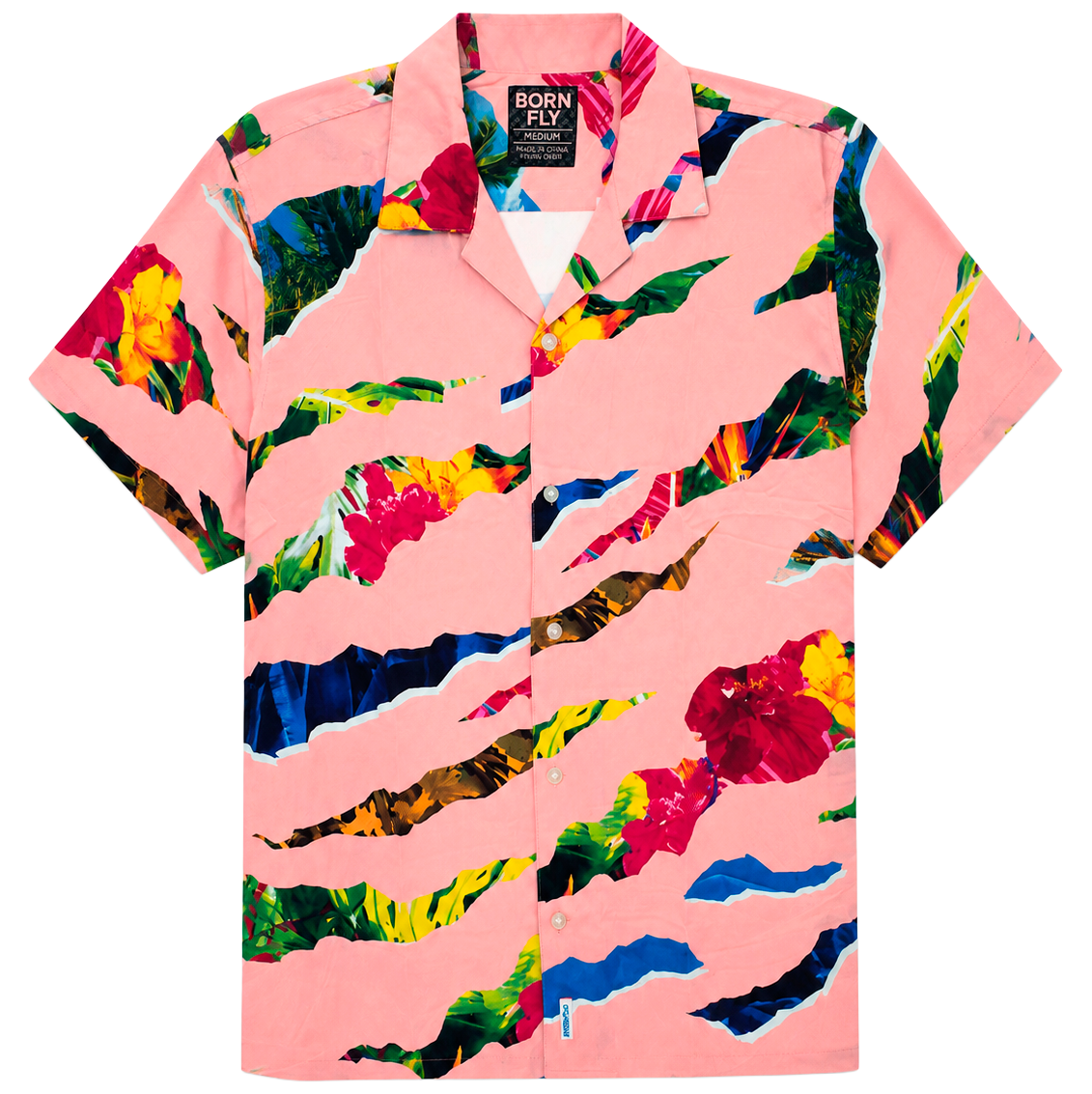 BORN FLY S/S BUTTON-DOWN SHIRT PINK - 2306W4728