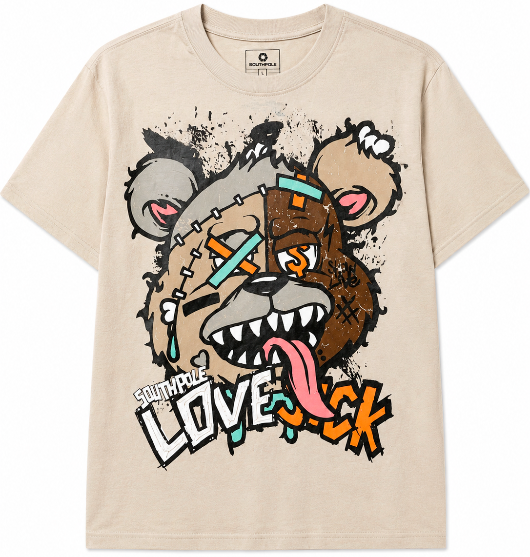 SOUTH POLE PREMIUM GRAPHIC T-SHIRT OYSTER - SM450131