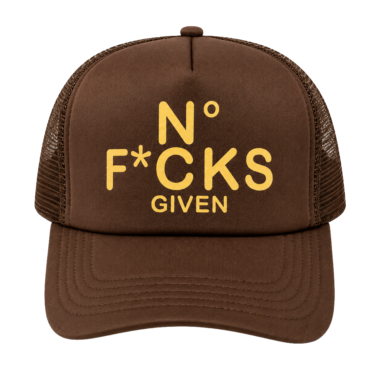 REASON NO F*CKS SNAPBACK TRUCKER HAT BROWN - F-506
