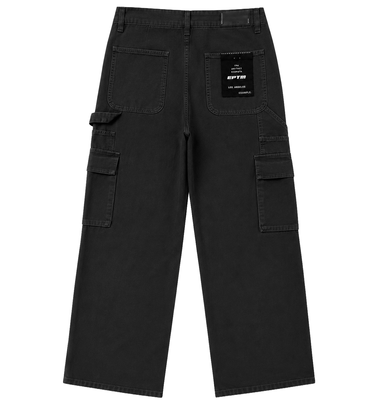 EPTM WIDE LEG DENIM CARGO PANTS BLACK - SIGMA