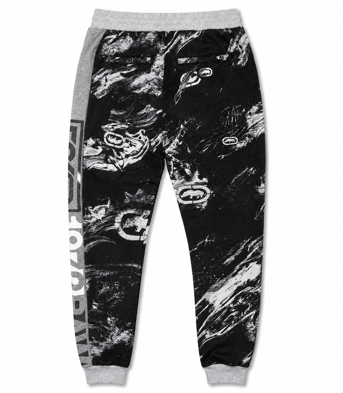 ECKO UNLTD FLEECE JOGGER PANTS WHT MARLED/BLK - EO12G740