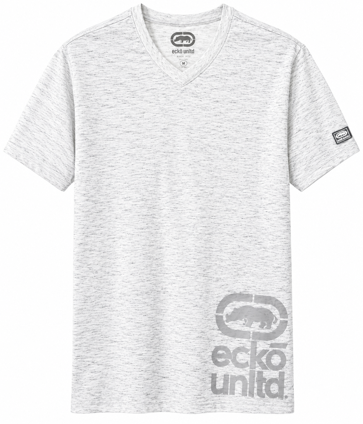 ECKO UNLTD S/S V-NECK T-SHIRT WHITE HTR - EO13K1079