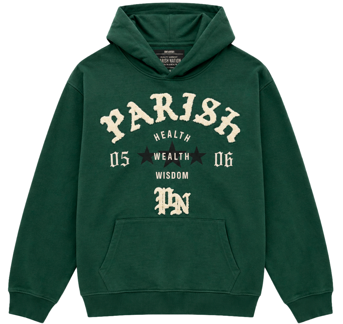 PARISH NATION GRAPHIC HOODIE GREEN - N05H2997