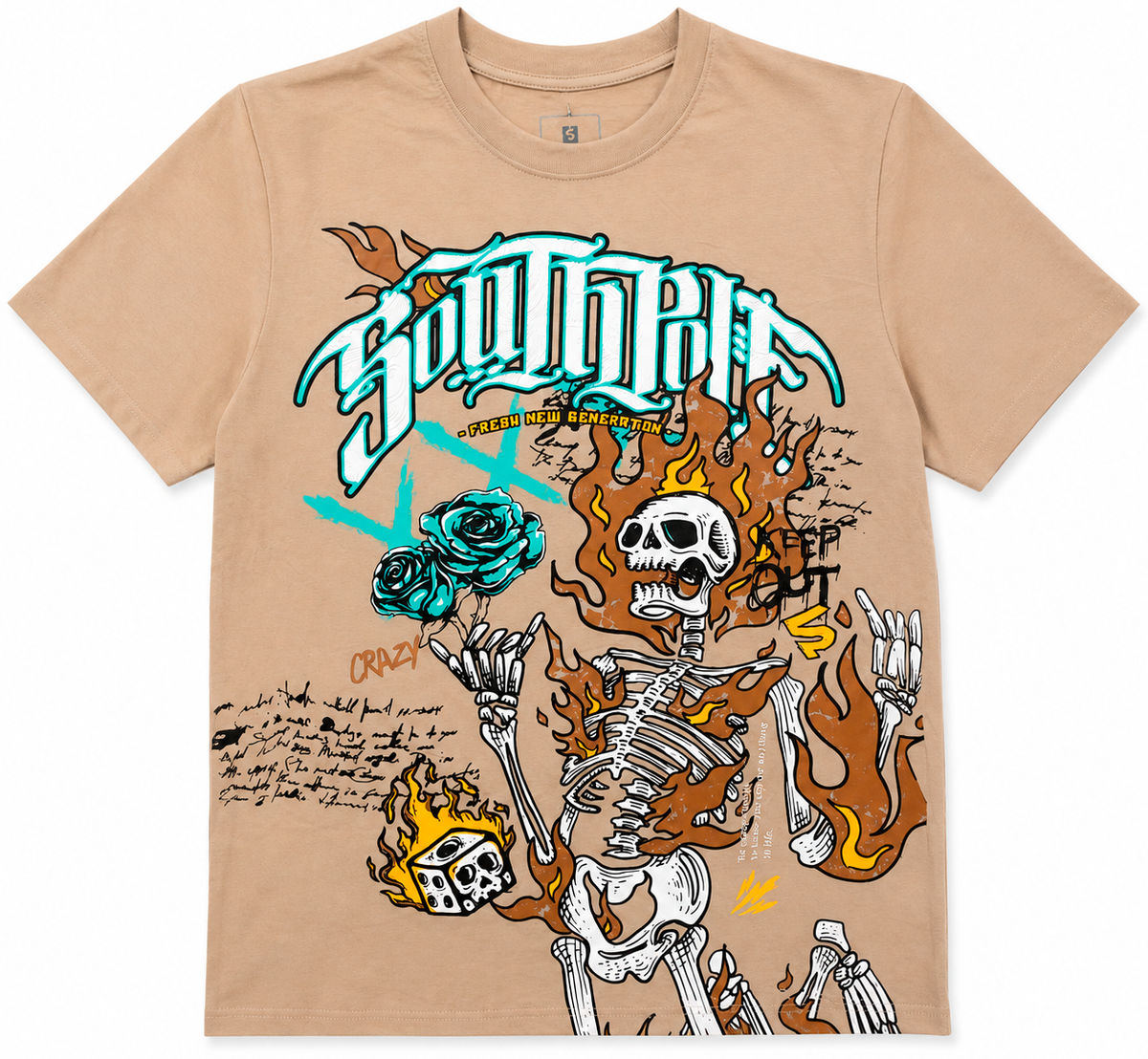SOUTH POLE PREMIUM GRAPHIC T-SHIRT LATTE - SM450132