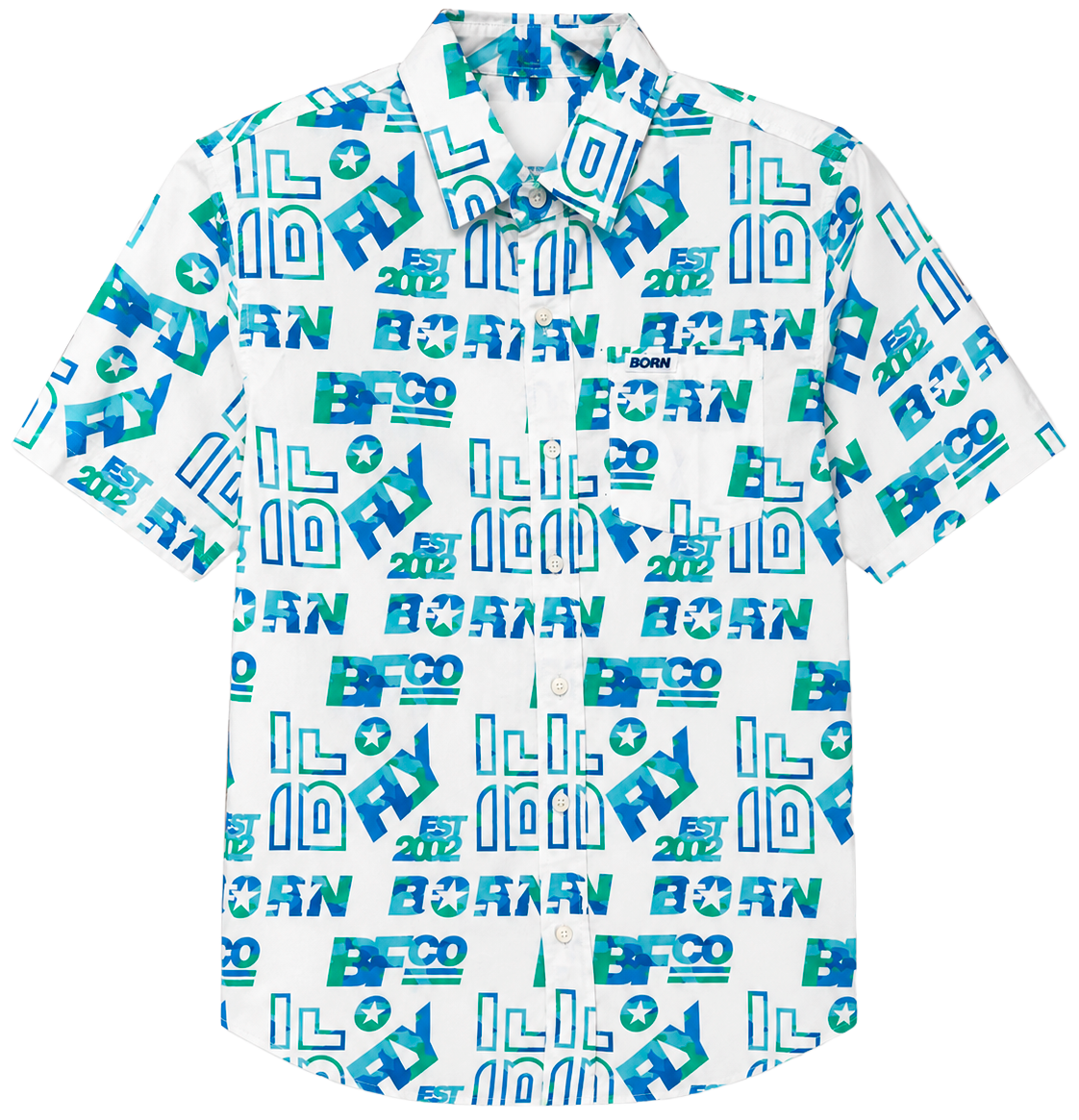 BORN FLY S/S BUTTON-DOWN SHIRT WHITE - B05W2795