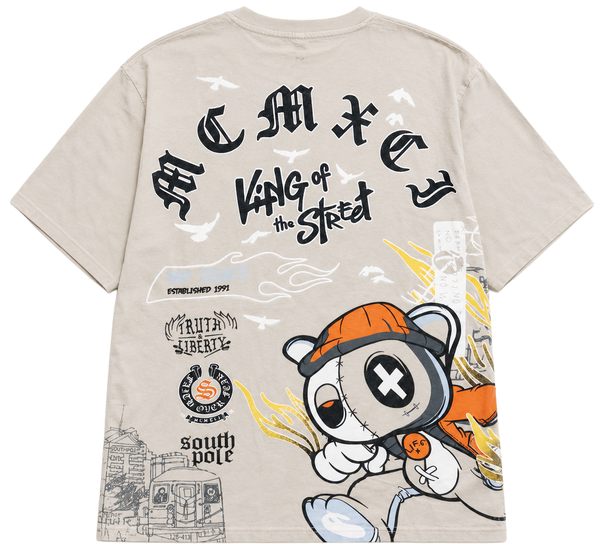 SOUTH POLE PREMIUM GRAPHIC T-SHIRT OYSTER - SM450128