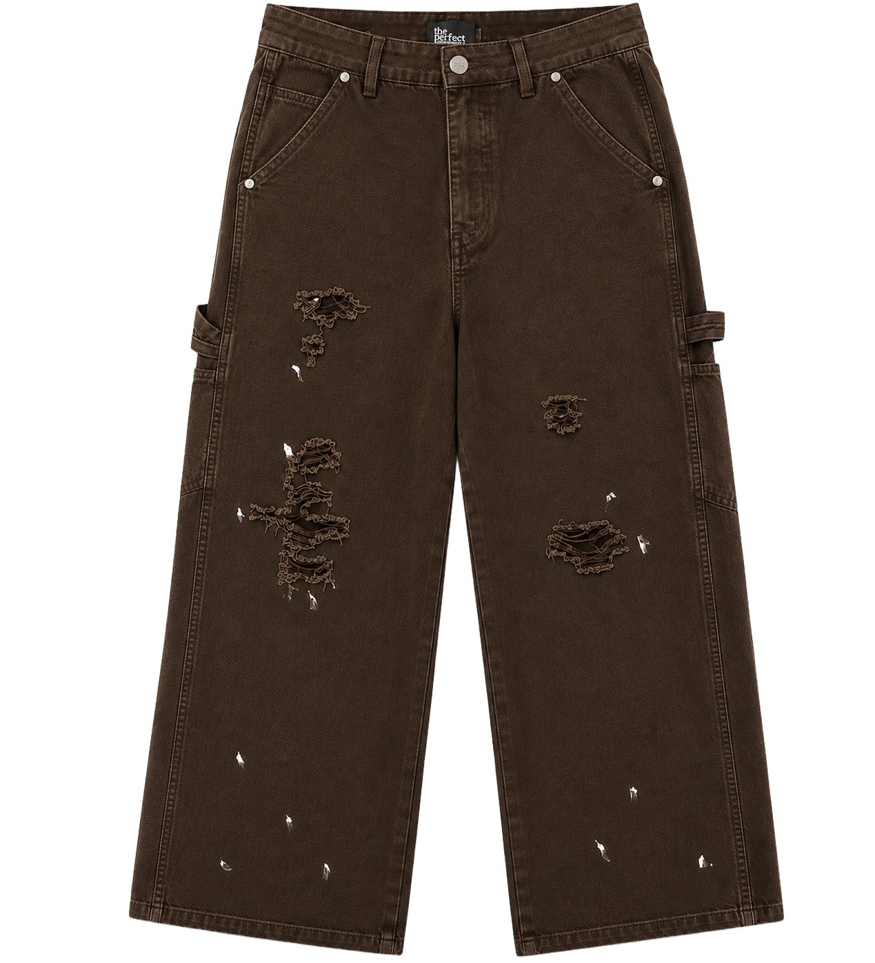 EPTM WIDE LEG DENIM CARGO PANTS BROWN - VINTAGE CARPENTER