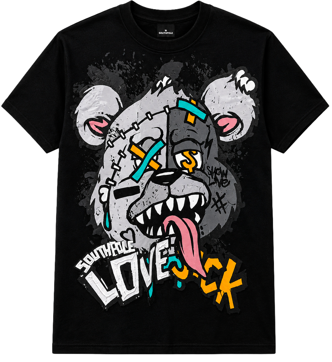 SOUTH POLE PREMIUM GRAPHIC T-SHIRT BLACK - SM450131