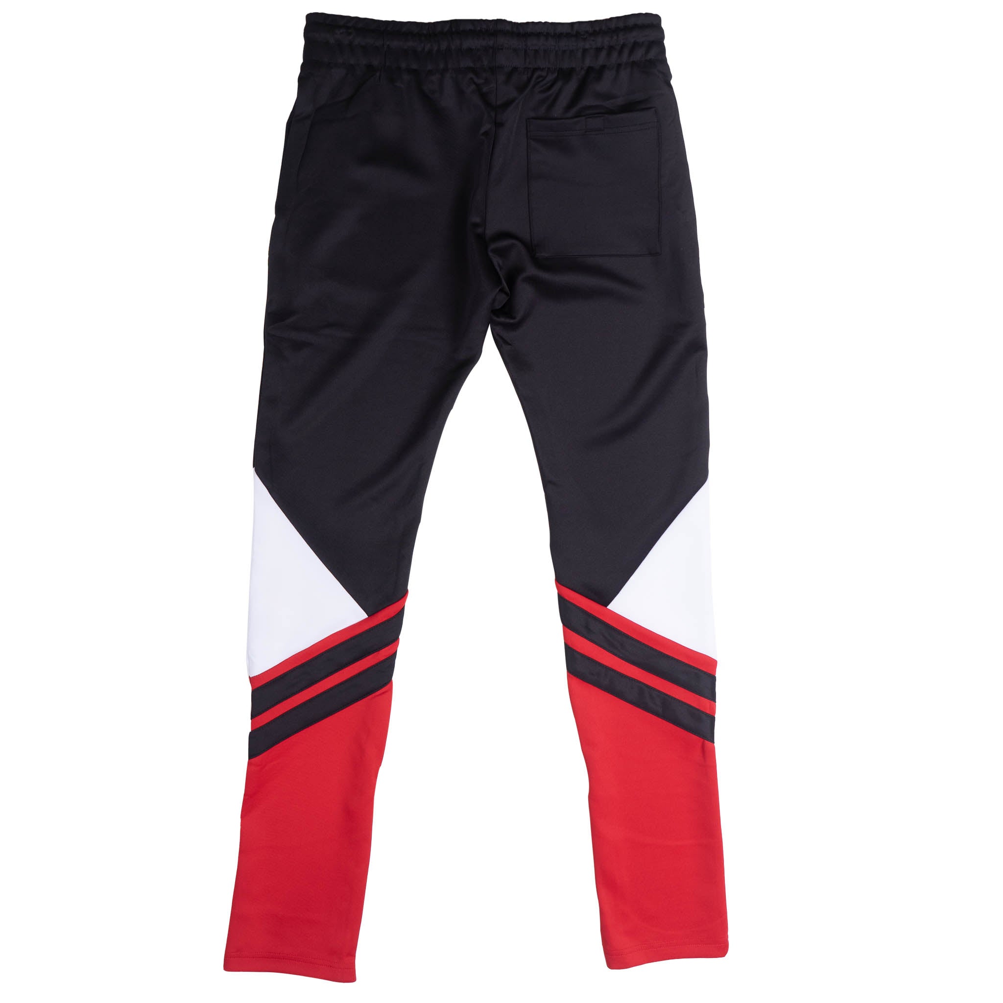 12 AM NATION COLOR BLOCK TRACK PANTS BLACK/WHITE/RED - 89213