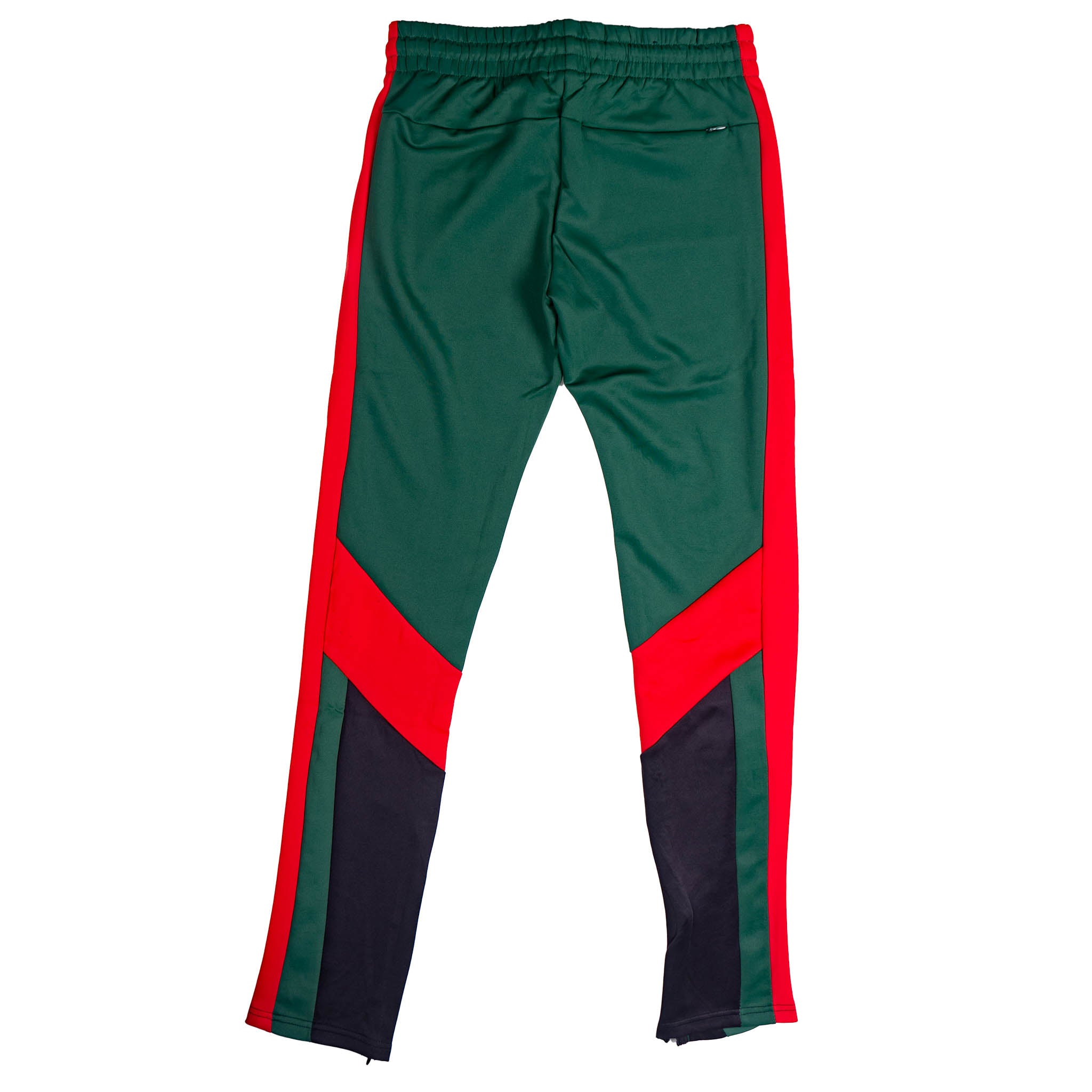 12 AM NATION COLOR BLOCK TRACK PANTS GREEN RED BLACK 89213