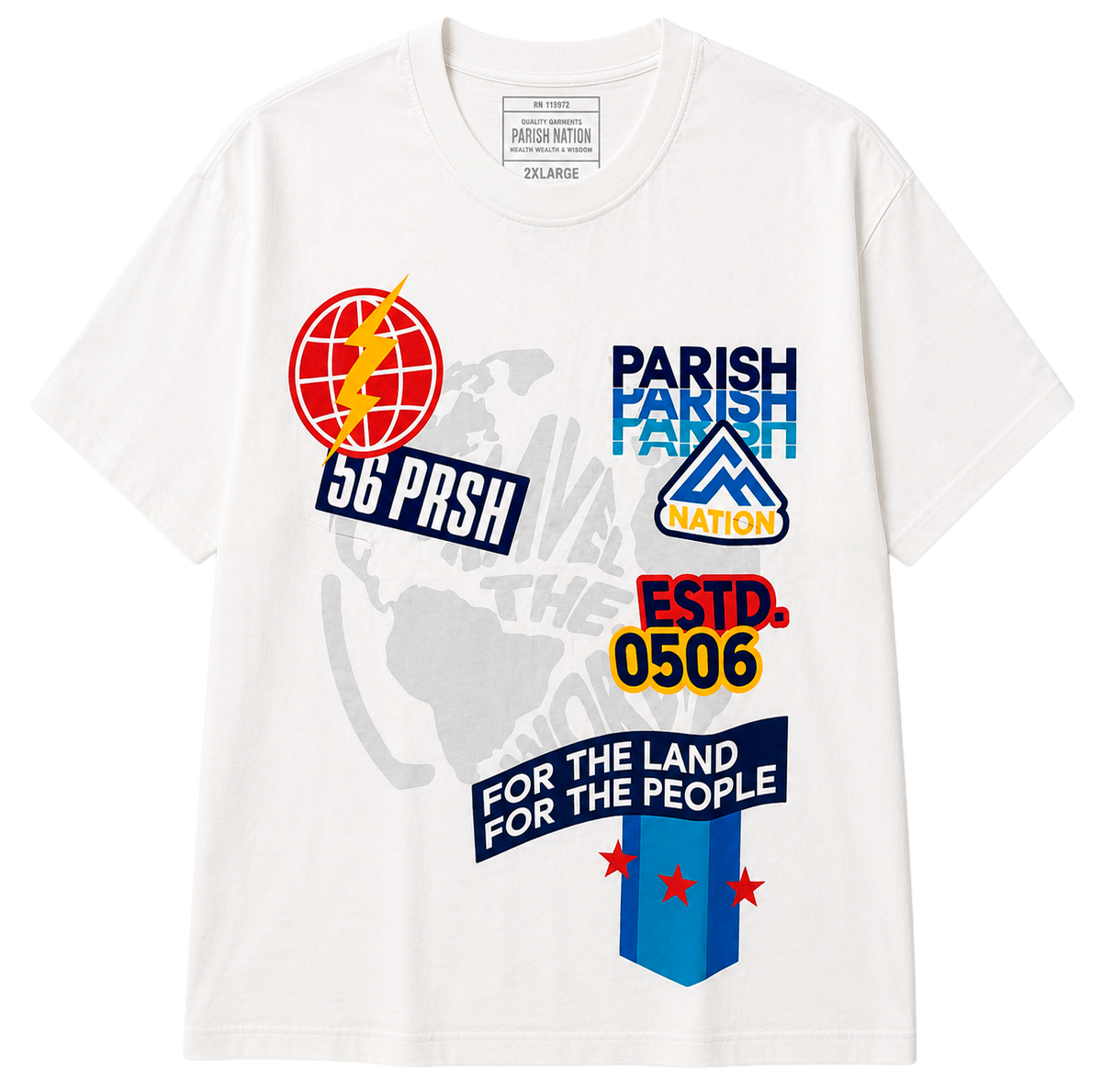 PARISH NATION GRAPHIC T-SHIRT WHITE - N07C1080